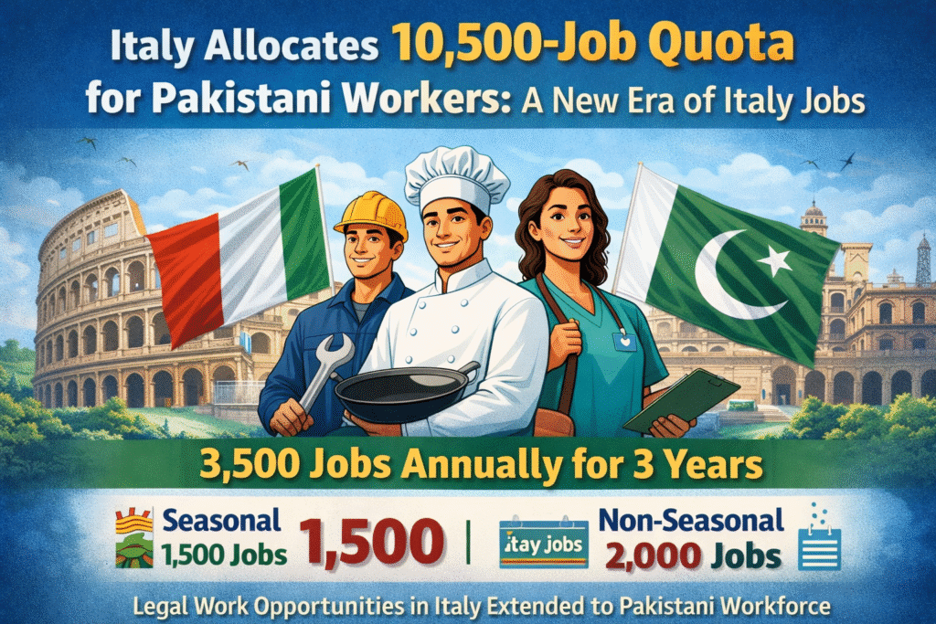 Italy Allocates 10,500-Job Quota for Pakistani Workers A New Era of Italy Jobs